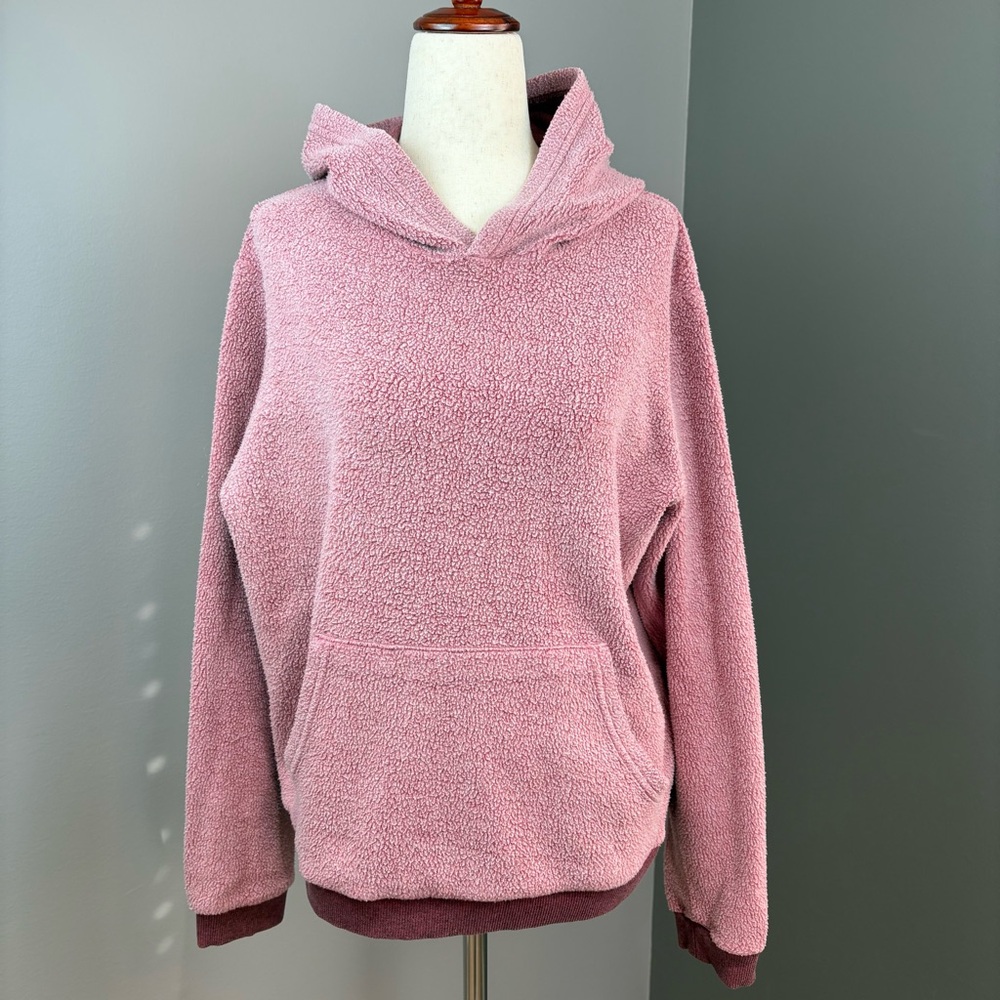 Marine Layer Fleece Out Hoodie Sweatshirt Medium Cordovan Pink Burgundy Lined